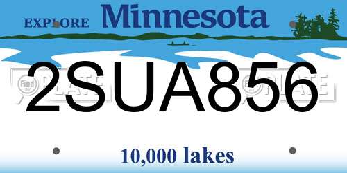 2SUA856 Minnesota License Plate