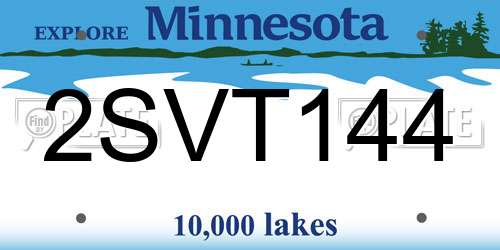 2SVT144 Minnesota License Plate