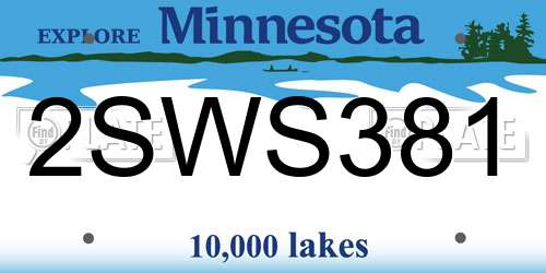 2SWS381 Minnesota License Plate