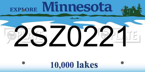 2SZ0221 Minnesota License Plate