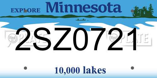 2SZ0721 Minnesota License Plate