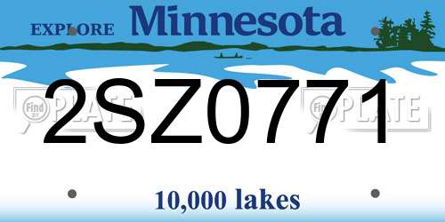 2SZ0771 Minnesota License Plate