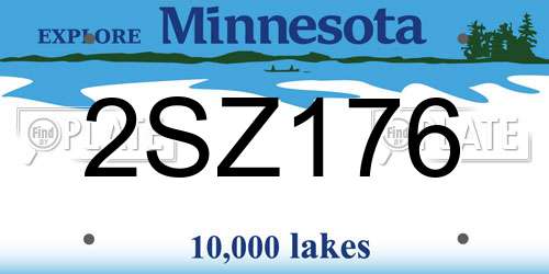 2SZ176 Minnesota License Plate