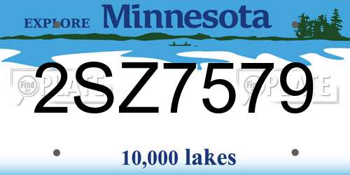 2SZ7579 Minnesota License Plate