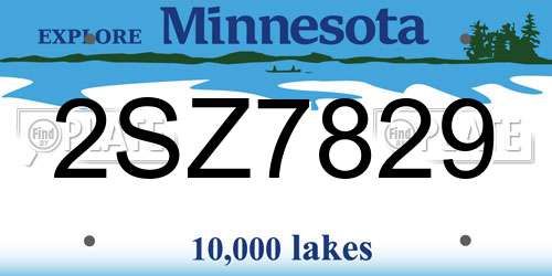 2SZ7829 Minnesota License Plate