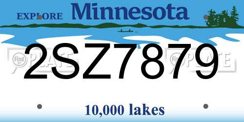 2SZ7879 Minnesota License Plate