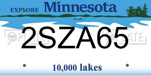 2SZA65 Minnesota License Plate