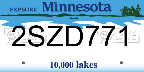 2SZD771 Minnesota License Plate