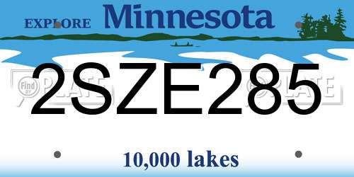 2SZE285 Minnesota License Plate