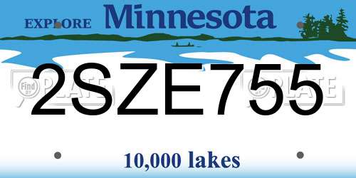 2SZE755 Minnesota License Plate