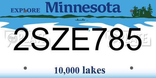 2SZE785 Minnesota License Plate