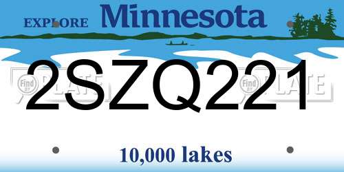 2SZQ221 Minnesota License Plate