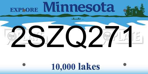 2SZQ271 Minnesota License Plate