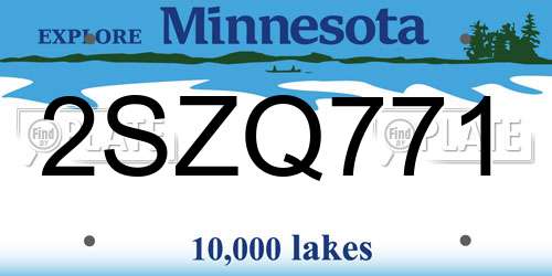 2SZQ771 Minnesota License Plate