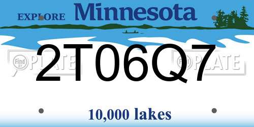 2T06Q7 Minnesota License Plate