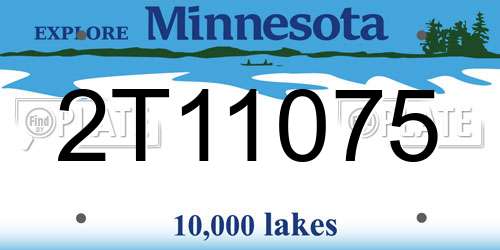 2T11075 Minnesota License Plate