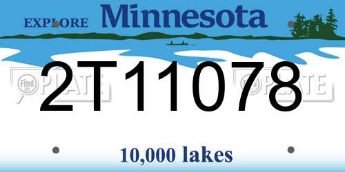 2T11078 Minnesota License Plate