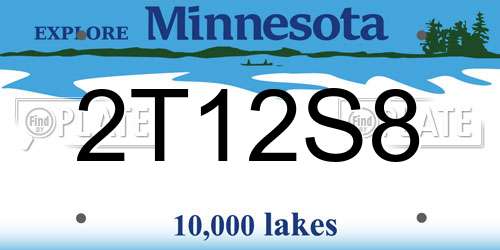 2T12S8 Minnesota License Plate