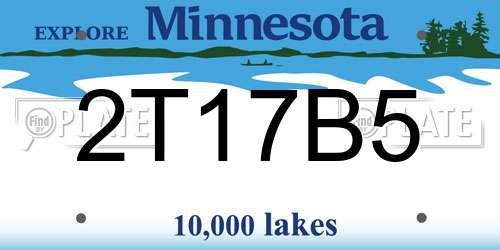2T17B5 Minnesota License Plate