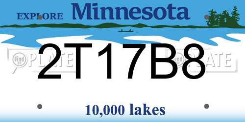 2T17B8 Minnesota License Plate