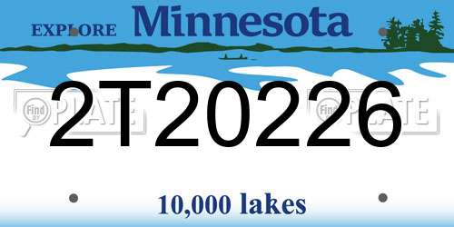 2T20226 Minnesota License Plate