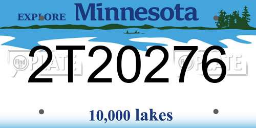 2T20276 Minnesota License Plate