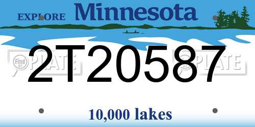 2T20587 Minnesota License Plate