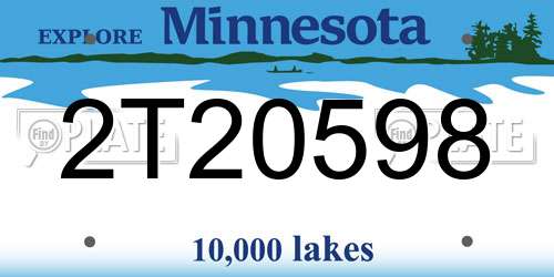 2T20598 Minnesota License Plate