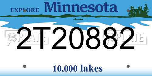 2T20882 Minnesota License Plate