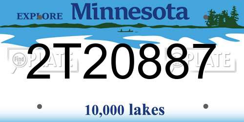 2T20887 Minnesota License Plate