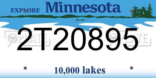 2T20895 Minnesota License Plate