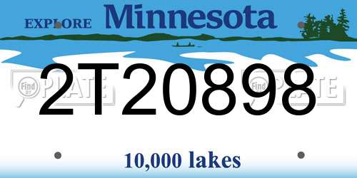 2T20898 Minnesota License Plate