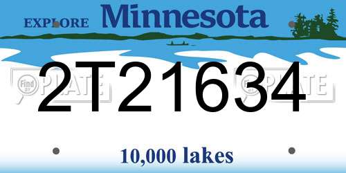 2T21634 Minnesota License Plate