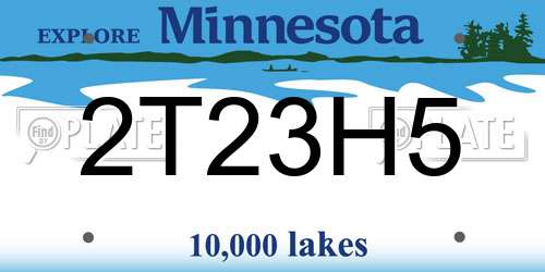 2T23H5 Minnesota License Plate