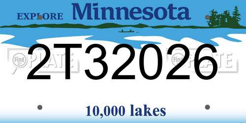 2T32026 Minnesota License Plate