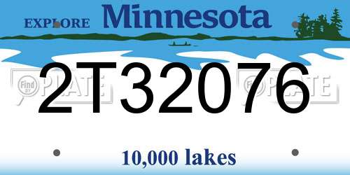 2T32076 Minnesota License Plate