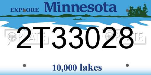 2T33028 Minnesota License Plate