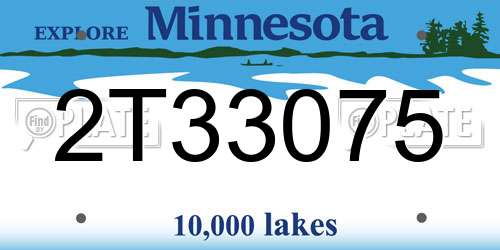 2T33075 Minnesota License Plate