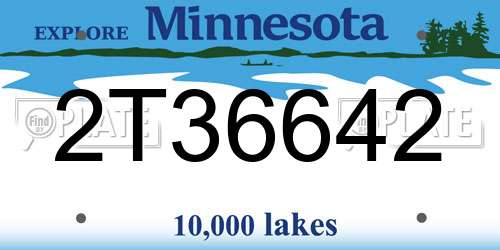 2T36642 Minnesota License Plate