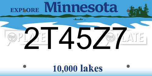 2T45Z7 Minnesota License Plate
