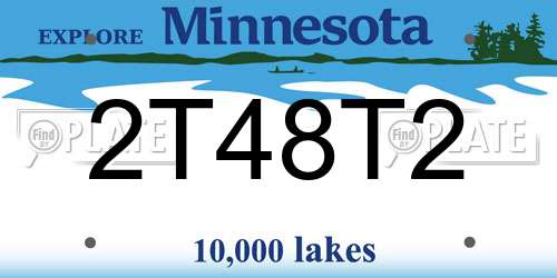 2T48T2 Minnesota License Plate