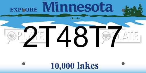 2T48T7 Minnesota License Plate