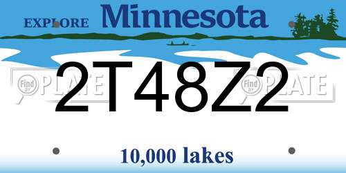 2T48Z2 Minnesota License Plate