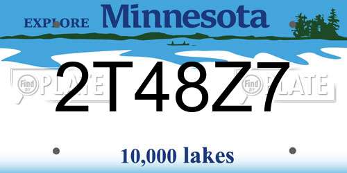 2T48Z7 Minnesota License Plate