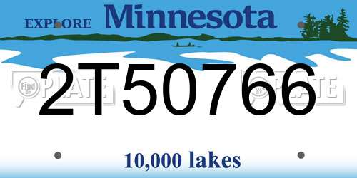 2T50766 Minnesota License Plate