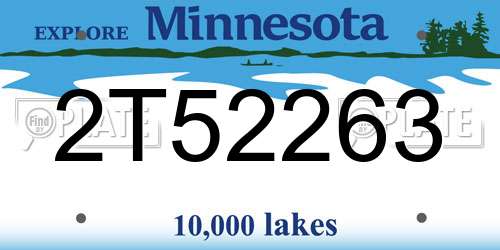 2T52263 Minnesota License Plate
