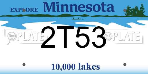 2T53 Minnesota License Plate