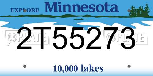 2T55273 Minnesota License Plate