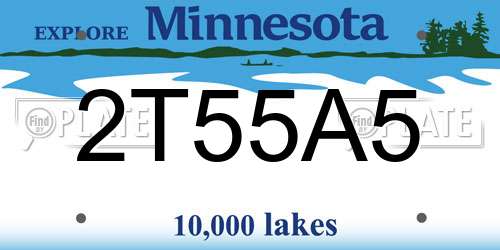 2T55A5 Minnesota License Plate