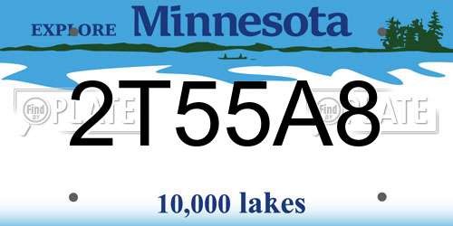 2T55A8 Minnesota License Plate